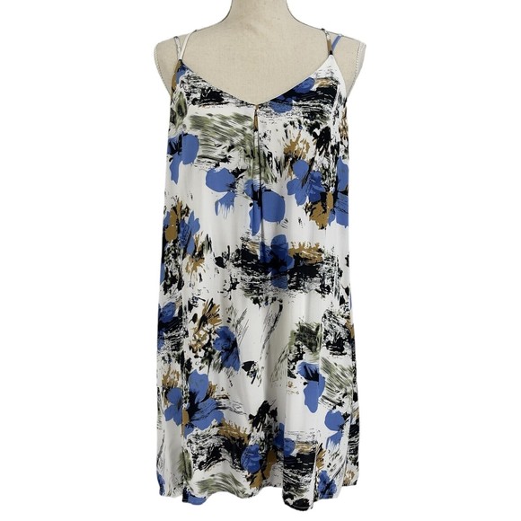 Entro Womens Strappy Abstract Flower Print Summer Sundress Mini Dress Medium - Picture 1 of 10
